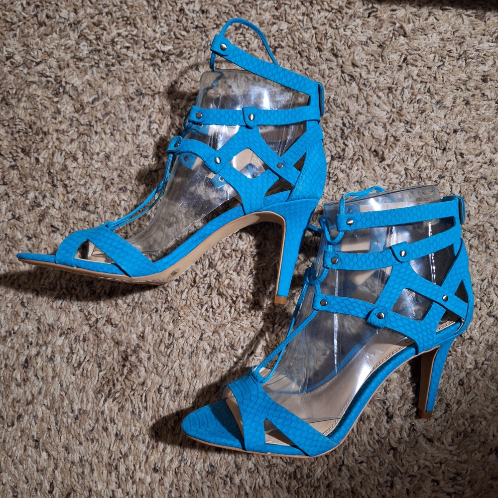 Vince Camuto Blue Strappy Heeled Sandals - Picture 2 of 8